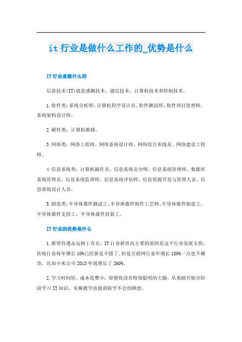 it行业是做什么工作的_优势是什么