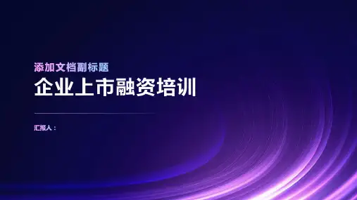 《企业上市融资培训》课件
