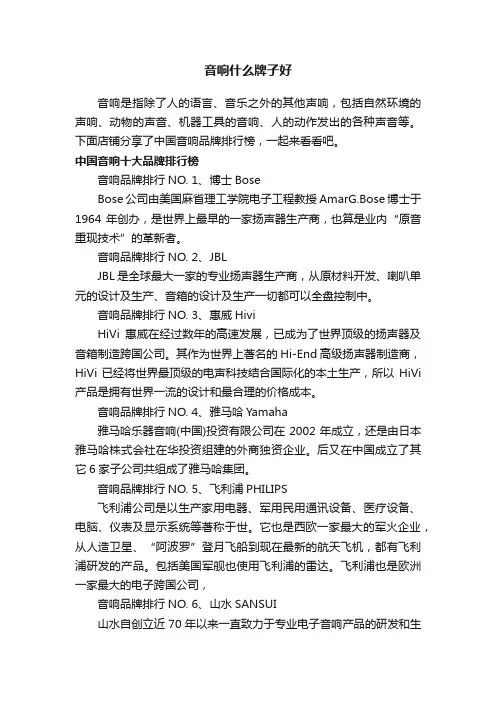 音响什么牌子好