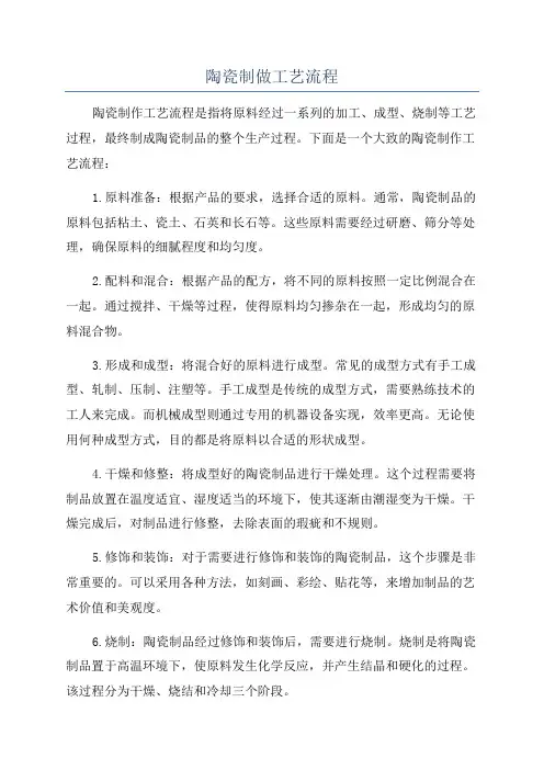 陶瓷制做工艺流程
