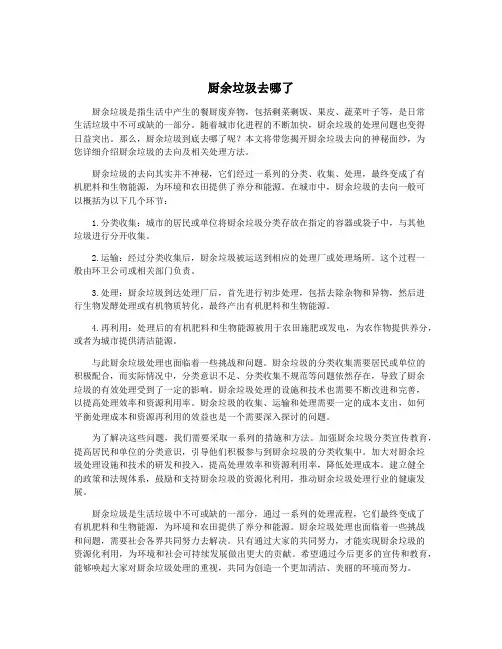 厨余垃圾去哪了
