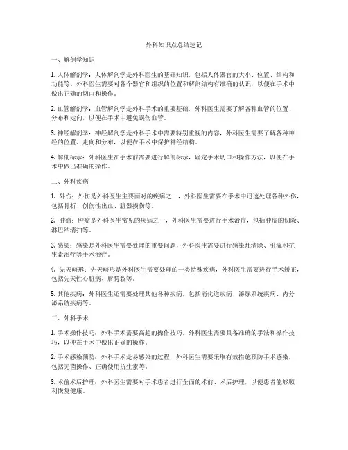 外科知识点总结速记