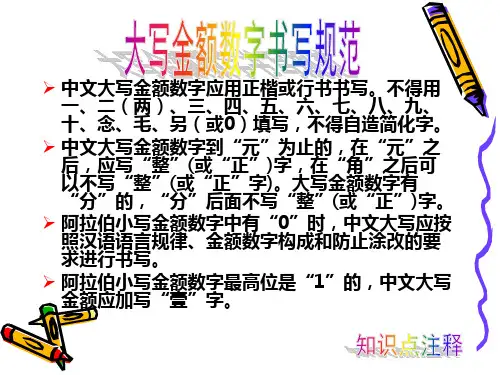 知识点注释--大写金额数字书写规范.