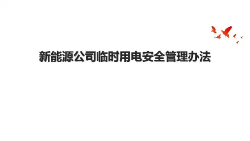 新能源公司临时用电安全管理办法