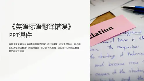 《英语标语翻译错误》课件