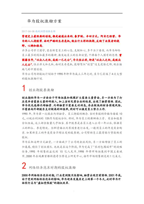华为股权激励方案说明