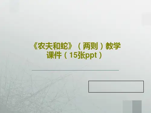 《农夫和蛇》(两则)教学课件(15张ppt)17页PPT