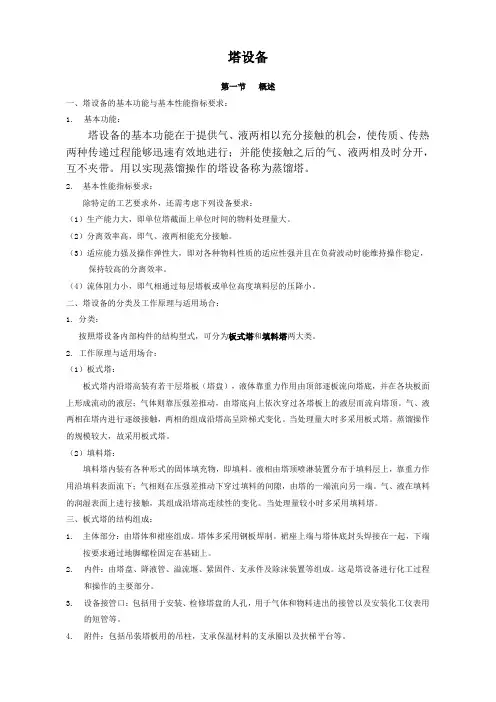 塔设备理论知识