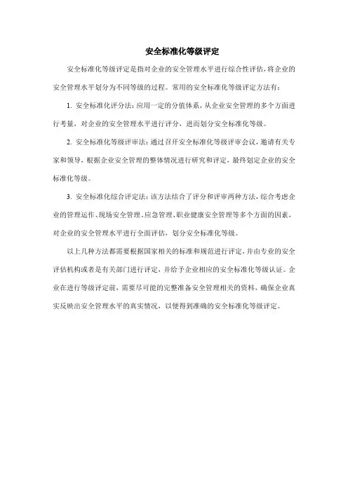 安全标准化等级评定