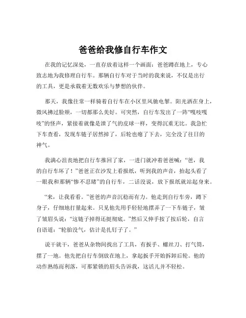 爸爸给我修自行车作文