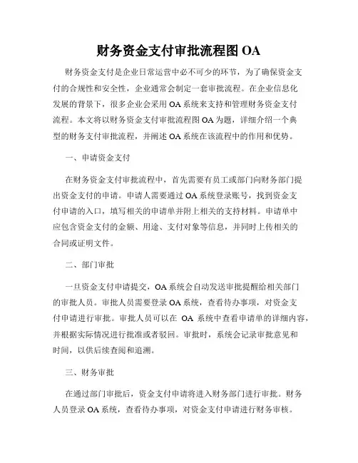 财务资金支付审批流程图OA