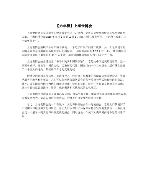 【六年级】上海世博会