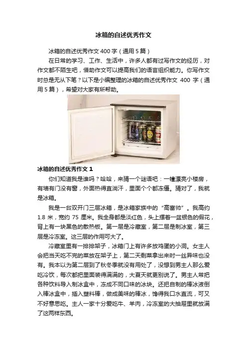 冰箱的自述优秀作文