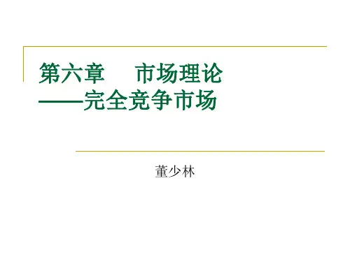 第六章     市场理论之完全竞争市场汇总