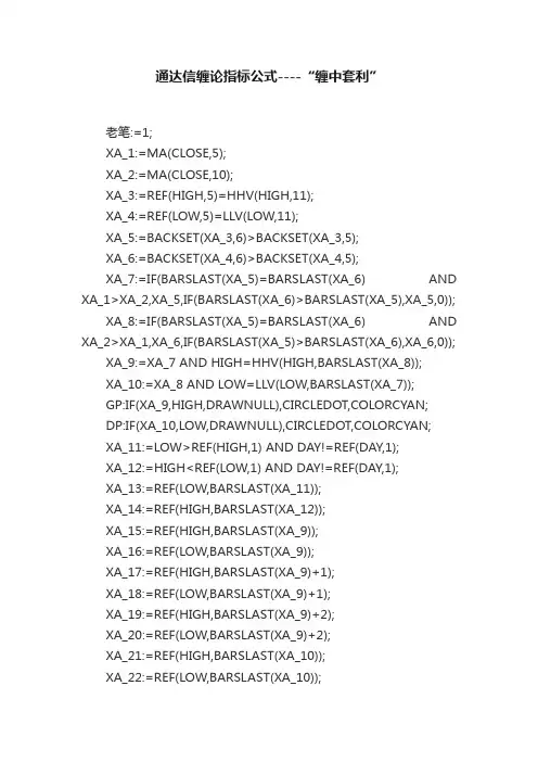 通达信缠论指标公式----“缠中套利”