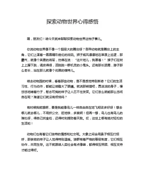探索动物世界心得感悟