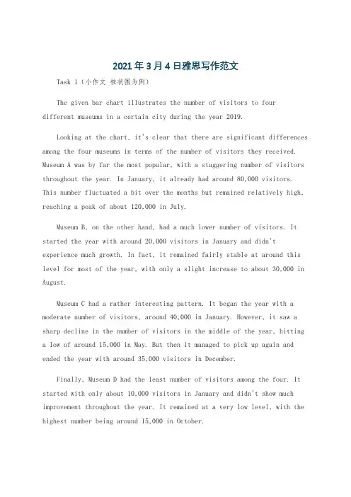 2021年3月4日雅思写作范文