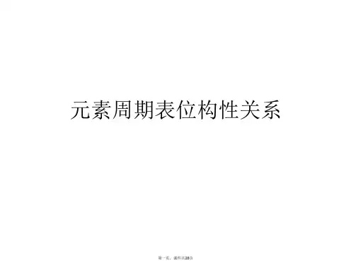 元素周期表位构性关系PPT课件