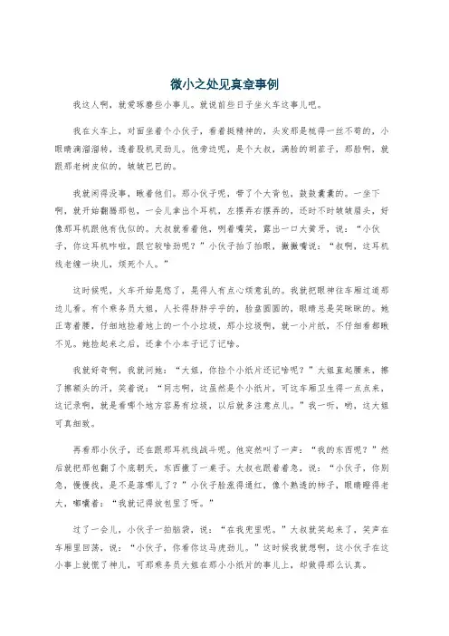 微小之处见真章事例