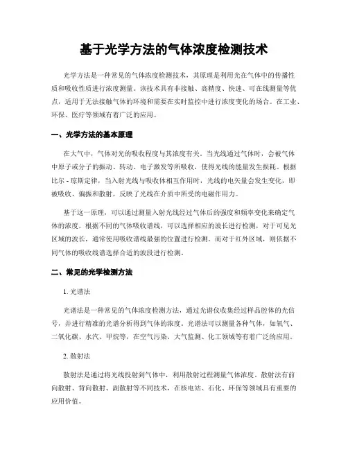 基于光学方法的气体浓度检测技术