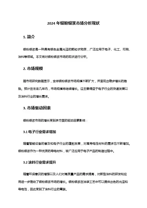 2024年银粉银浆市场分析现状