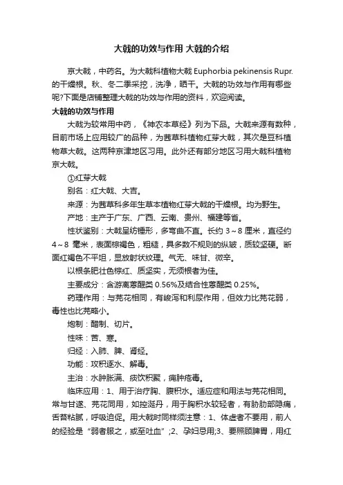 大戟的功效与作用大戟的介绍