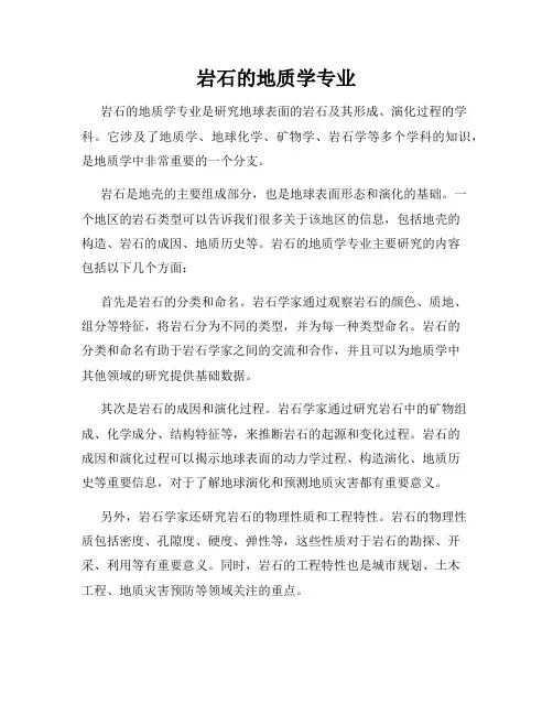 岩石的地质学专业
