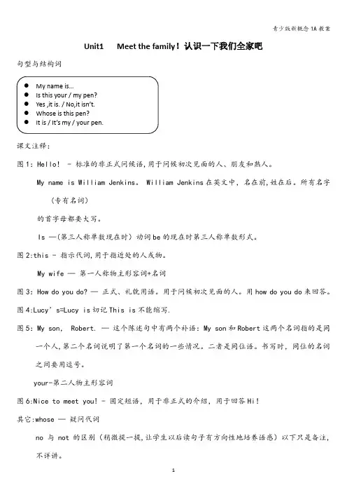 青少版新概念1A教案