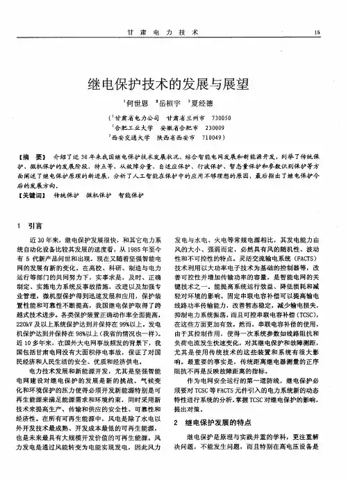 继电保护技术的发展与展望