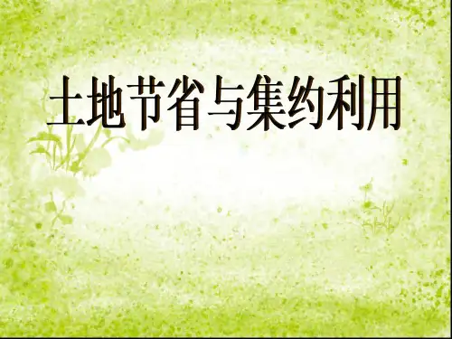 土地集约与节约利用