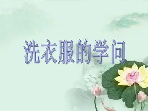 洗衣服的学问(好)