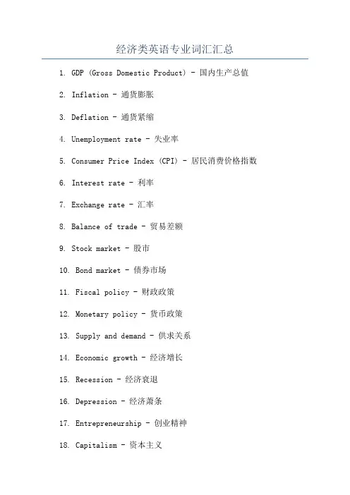 经济类英语专业词汇汇总