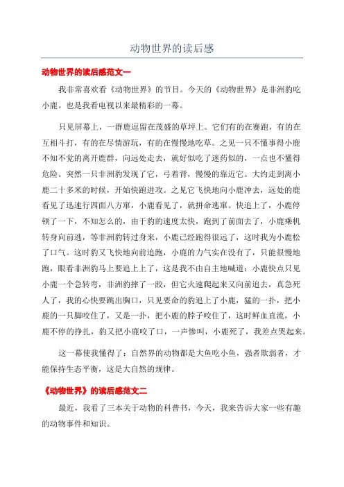 动物世界的读后感