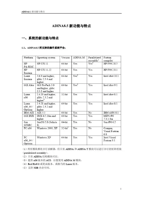 ADINA8.5新功能