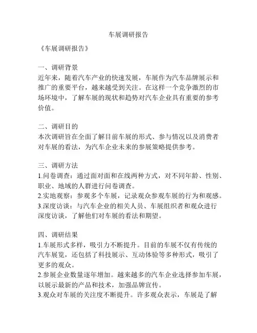 车展调研报告