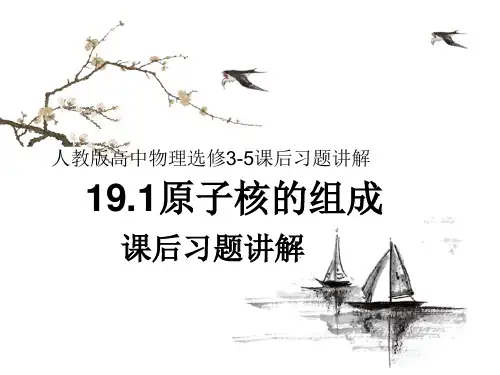 人教版高中物理选修3-5 第十九章原子核课后习题讲解课件(共19张PPT)