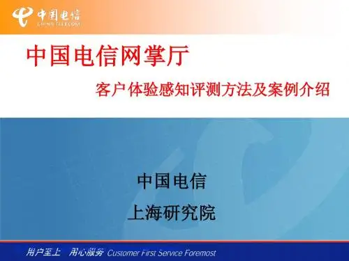 中国电信网掌厅客户体验感知评测方法及案例介绍0412(上海院)