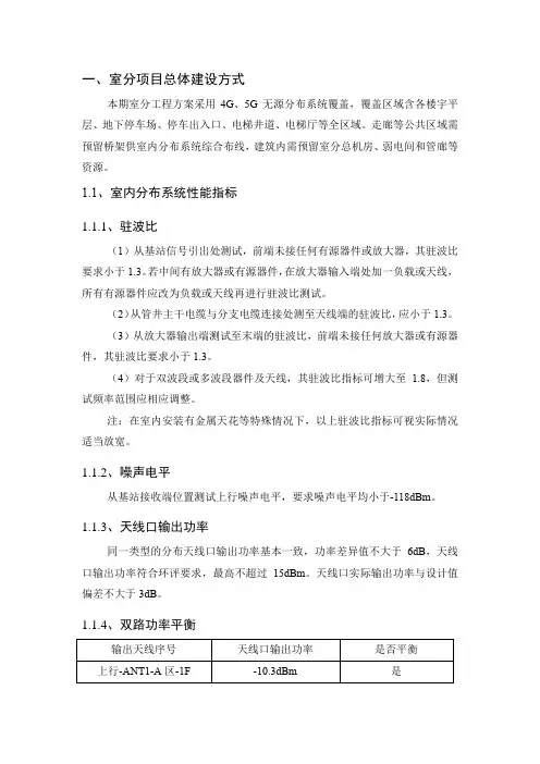 室分技术规范书(通用)