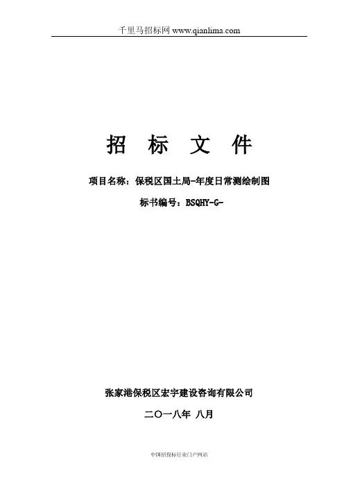 国土局日常测绘制图项目招投标书范本