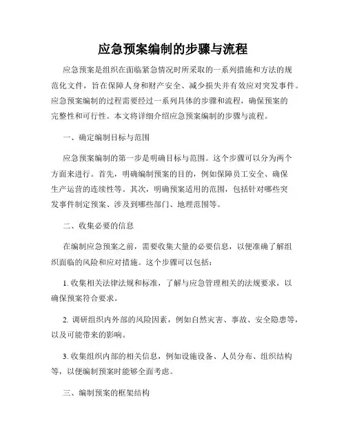 应急预案编制的步骤与流程