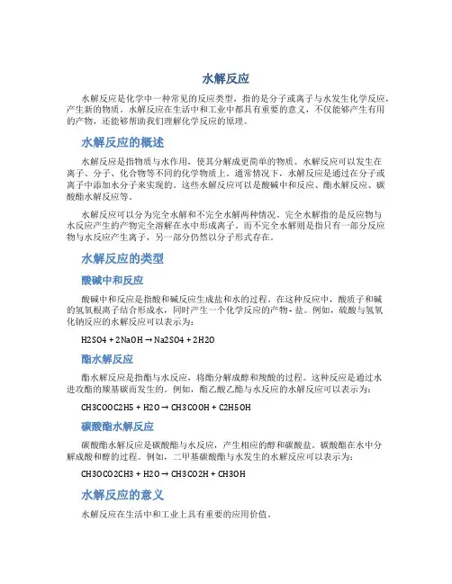 水解反应_精品文档