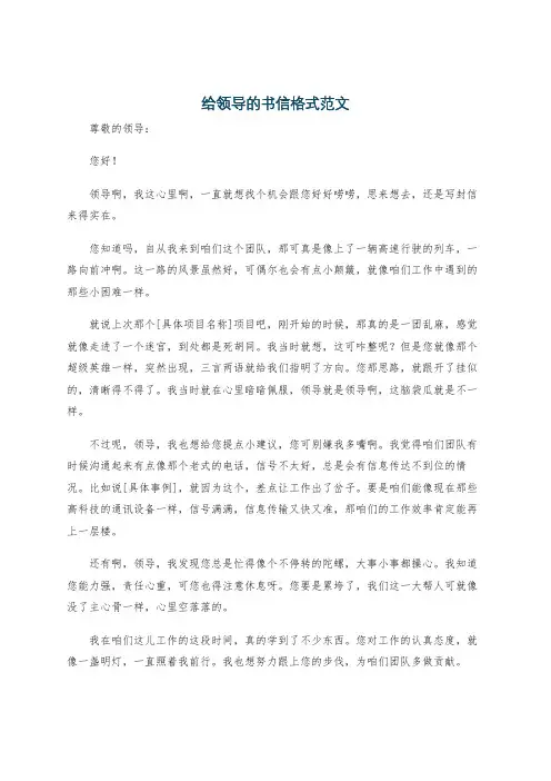 给领导的书信格式范文
