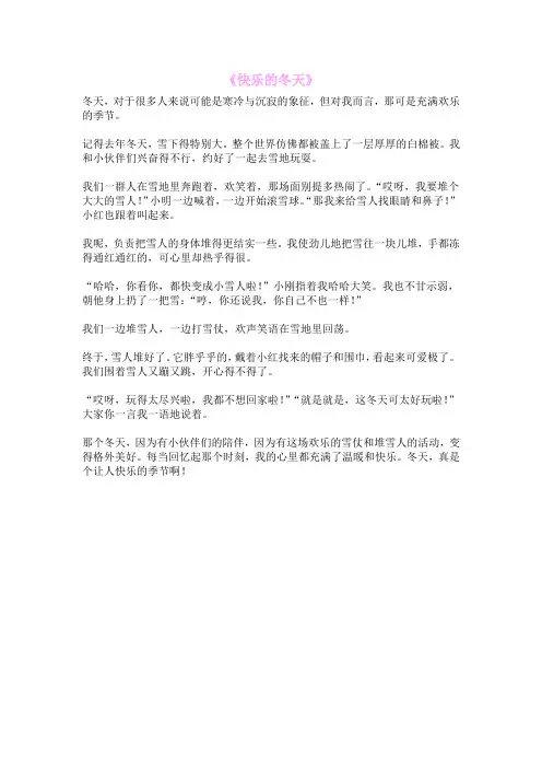 《快乐的冬天》
