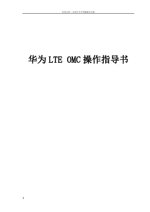 华为LTE后台OMC操作指导书