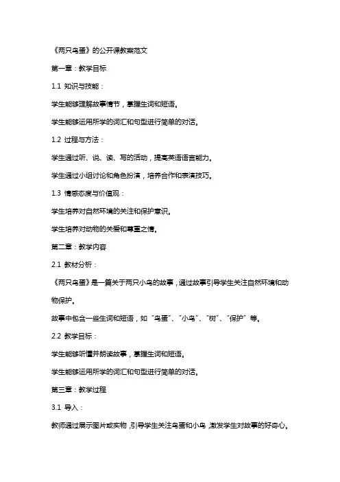 《两只鸟蛋》的公开课教案范文