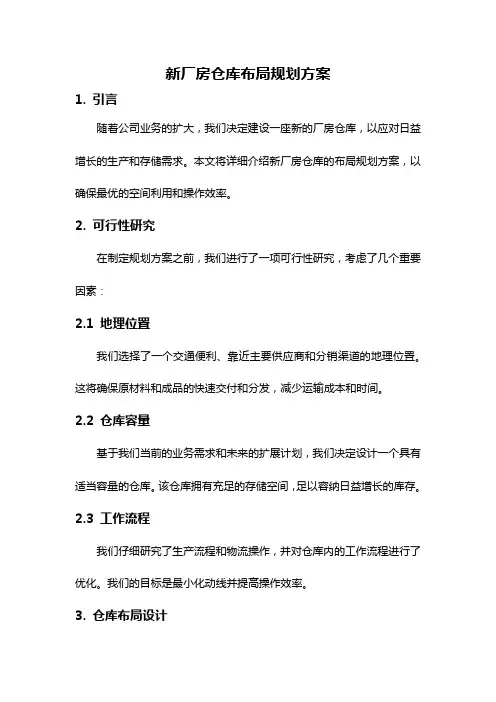 新厂房仓库布局规划方案