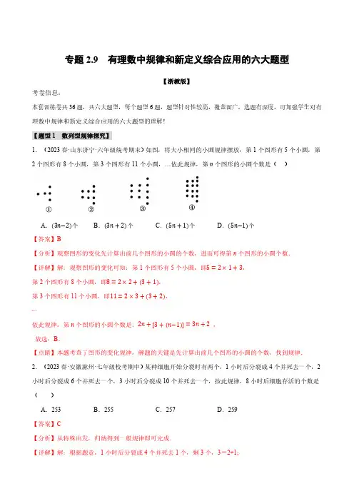 专题2.9 有理数中规律和新定义综合应用的六大题型(浙教版)(解析版)