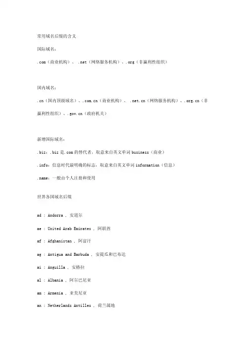 dk常用域名后缀含义wv