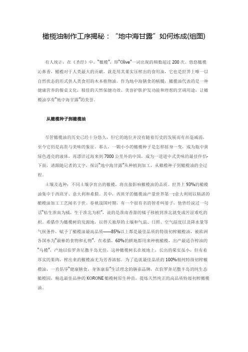 橄榄油制作工序揭秘：“地中海甘露”如何炼成(组图)