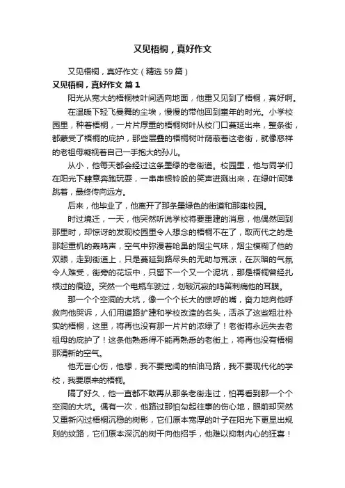又见梧桐，真好作文（精选59篇）